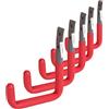 Alberts 869823 Gancio a Parete, a Scelta in Diverse Misure, Grigio, con Rivestimento in Gomma Rossa, diametro Ø18 mm, 215 x 153 mm, Set da 5