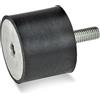 Ganter Normelemente GN 351-50-40-M10-ES-55 351-50-40-M10-ES-55-Buffer di gomma, nero, Gewinde: M10 Durchmesser: 50mm, set di 5 pezzi