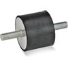 Ganter Normelemente Ganter Norm elementi | tampone PARACOLPO - GN 351 | con 2 viti | caucciù naturale, nero, GN 351-50-40-M10-SS-55