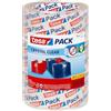tesapack Crystal Clear Nastro Adesivo Trasparente, Resistente all'invecchiamento e allo strappo, Extra forte e quasi invisibile, Confezione da 3 Rotoli, 66 m x 50 mm