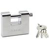 Master Lock 680EURD Lucchetto Rettangolare in Zinco a Chiave, Grigio, 8 x 9,5 x 2,9 cm