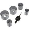 wolfcraft Set di seghe a tazza in BIM, Materiali elettrici e sanitari, 6 pz. I 3764000 I Per legno, plastica, metalli e materiali per costruzioni a secco, Ø 35-68 mm, profondità di taglio 40 mm