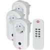 Brennenstuhl RC CE1 3001 - Set di 3 prese radio (con trasmettitore manuale e elevata protezione da contatto), colore: Bianco
