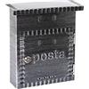 Arregui Domus 2201 Cassetta Postale in Ferro Battuto, Nero Spazzolato
