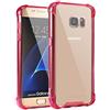 Jenuos Cover Samsung Galaxy S7, Custodia Trasparente Antiurto Paraurti Silicone Trasparente Cover TPU Bumper + Hard PC Indietro per Samsung Galaxy S7 5.1 - Rosa (S7-TPU-RE)