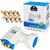 HB-Digital LNB FULL HD TV 3D + contatti placcati oro + protezione dagli agenti atmosferici (estraibile) in set HB digitale con spina placcata oro inclusa