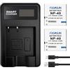 FUGASUN 2 pz 1500 mAh NP-40 NP40 Batteria con caricabatterie per fotocamere Casio EX-Z1000 EX-Z1050 EX-Z1080 EX-Z1200 EX-Z700 EX-Z750 EX-Z850 EX-FC100 FC150 FC160S Z400