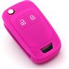 Finest Folia Finest-Folia - Custodia protettiva in silicone OE per chiavi dell'automobile, con 2 pulsanti rosa fluo