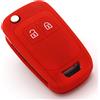 Finest Folia Finest-Folia - Custodia protettiva in silicone OE per chiavi dell'automobile, con 2 pulsanti Rot