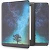 kwmobile Custodia eReader Compatibile con Kobo Glo HD/Touch 2.0 Cover - eBook Reader Flip Case - blu/grigio/nero - Natura e spazio