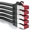 deleyCON 5x 1m Cavo Patch CAT6 Schermatura S/FTP PiMF CAT-6 RJ45 Rete Ethernet LAN DSL Switch Router Modem Access Point Patchpanel - Nero