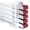 deleyCON 5x 0,25m Cavo Patch CAT6 Schermatura S/FTP PiMF CAT-6 RJ45 Rete Ethernet LAN DSL Switch Router Modem Access Point Patchpanel - Bianco