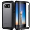 seacosmo Galaxy S8 Plus Cover, 360 Gradi Rugged Custodia Samsung S8+ Plus Antiurto Trasparente Case con Protezione Integrata dello Schermo, Nero
