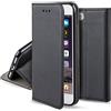 Moozy Cover per iPhone SE 2020, iPhone 7, iPhone 8, Nero - Custodia a Libro Flip Smart Magnetica con Appoggio e Porta Carte