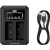 JJC Caricabatteria Doppio USB per Fujifilm X-E5, X-HALF (X-HF1) X100VI X100V X100F X-PRO3 X-PRO2 X-S10 X-E4 X-H1 X-T3 X-T1 X-T50 X-T30 III X-T30II X-T30 X-A5 X-T200 Sostituisce Fuji NP-W126, NP-W126s