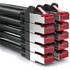 deleyCON 10x 2m Cavo Patch CAT6 Schermatura S/FTP PiMF CAT-6 RJ45 Rete Ethernet LAN DSL Switch Router Modem Access Point Patchpanel - Nero