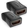 deleyCON Connettore HDMI (HDMI femmina su presa HDMI) HDMI prolunga connettore FullHD 4K HDR ARC per TV Monitor Proiettore PC Laptop Notebook PS4 PS5 Xbox 2 pezzi