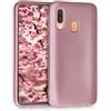 kwmobile Custodia Compatibile con Samsung Galaxy A40 Cover - Back Case Morbida - Protezione in Silicone TPU Effetto Metallizzato oro rosa metallizzato