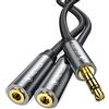 VICTECK Adattatore audio Jack Y, 3,5 mm maschio a 2 x 3,5 mm, cuffie stereo audio splitter Cable Double Plug Aux Splitter Extension for Apple, Smartphone, Speaker, 25 cm