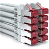 deleyCON 10x 0,25m Cavo Patch CAT6 Schermatura S/FTP PiMF CAT-6 RJ45 Rete Ethernet LAN DSL Switch Router Modem Access Point Patchpanel - Grigio
