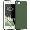 kwmobile Custodia Compatibile con Apple iPhone SE (2022) / iPhone SE (2020) / iPhone 8 / iPhone 7 Cover - Back Case per Smartphone in Silicone TPU - Protezione Gommata - verde scuro matt
