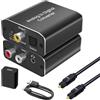 AMANKA Analogico ad Digitale Audio Convertitore Adattatore,ADC Convertitore da RCA 3,5 mm jack a Coaxial Toslink con Toslink Cavo e Power Adapter per TV DVD Blu-Ray PS3 PS4 Xbox,Alluminio