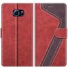 MOBESV Custodia per Samsung Galaxy S6 Edge, Cover a Libro Magnetica Custodia in pelle Per Samsung Galaxy S6 Edge, Elegante Rosso