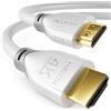deleyCON Cavo HDMI 5m 4K@60Hz 2K@165Hz con ARC UHD HDR 3D Alta Velocità 18Gbps Cavo HDMI per PS4 Soundbar Televisione Blu-Ray Proiettore Computer Portatile TV PS5 Console PC Monitor - Bianco Grigio