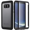 seacosmo Cover Samsung Galaxy S8, 360 Gradi Rugged S8 Custodia Antiurto Trasparente Case con Protezione Integrata dello Schermo, Nero