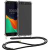 kwmobile Custodia Compatibile con Huawei P10 Cover - Back Case in Silicone TPU - Protezione Smartphone con Cordino - trasparente