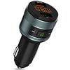 ZeaLife Trasmettitore FM Bluetooth, Trasmettitore Autoradio QC 3.0 KFZ Kit Radio Vivavoce per Adattatore Radio FM Bluetooth Wireless con Doppio Caricatore USB Supporta Chiavetta USB da 64GB