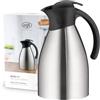 alfi BONO TT 1,5l, caraffa thermos isolante con doppia parete in acciaio, con plastica nera, tiene caldo per 12 ore, freddo per 24 ore, chiusura a vite con comodo pulsante,per lavastoviglie,senza BPA