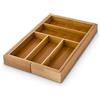 Relaxdays Portaposate da Cassetto in Bambù, Regolabile, Estensibile, HLP: 5x48x46 cm, 5 - 7 Scomparti, Colore Naturale