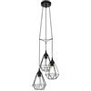 EGLO Lampada a sospensione Tarbes, lampada nero a tre punti luce in design vintage, retrò e industrial da sala da pranzo, con attacco E27, in acciaio, diametro 31 cm