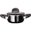 Silit Modesto Line - Pentola 16 cm, coperchio in vetro, 1,3 l, in ceramica funzionale Silargan, per induzione, colore: Nero