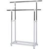 LOVE !T STORE !T LOVE IT STORE IT Stand Appendiabiti Regolabile - Carrello Porta Abiti e Scarpe con Rotelle - Altezza e Larghezza Modificabili - Stabile e Elegante -Bianco/Cromo