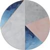 Creative Tops - Tovagliette rotonde stampate con retro in sughero, 29 cm, colore: Blu/Grigio