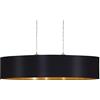 Eglo La lampada a sospensione Maserlo, lampada a sospensione tessile a due punti luce, lampada a sospensione ovale in acciaio e tessuto, nichel opaco, nero, oro, attacco E27, L 100 cm