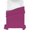 Italian Bed Linen TRAPUNTINO ESTIVO ELEGANT NO STIRO - Made in Italy - Copriletto Piazza e Mezza 220x270 cm in Morbida Microfibra - Tinta Unita - DoubleFace - Trapunta 100 g - Fucsia/Lilla