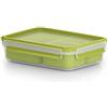 Emsa Clip & Go Contenitore Snack con Inserti, Plastica, Trasparente/Verde Chiaro, 22.5x16.3x5.8 cm