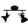 RL LIVE YOUR LIGHT Reality Leuchten R80152032 - Lampada da soffitto Gina, in metallo nero opaco, non inclusa 2 x E14