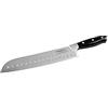 Probus 673102 Trinity - Coltello Santoku 34 cm, affilato a mano, coltello da cucina di alta qualità, coltello universale, manico in plastica POM, argento/nero