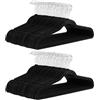 Amazon Basics Gruccia in velluto con portapantaloni, 100 pezzi, Nero