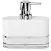 möve Line - Dispenser per sapone liquido, 13 x 4 x 14 cm, in acrilico, colore: Bianco