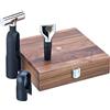 WMF Baric - Set sommelier per vino, 3 pezzi, per cavatappi e accessori per vino, tagliacapsule, tappo per bottiglie, in scatola di legno di noce, nero