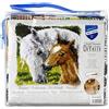 VERVACO Kit Latch Hook Cuscino Cavallo E Puledro Kit Gancio di Chiusura Tappeto ca. 40 x 40 cm Set Ricamo Principianti Casa Decorazioni attività Creative Adulti Hobby Rilassanti Gobelin Cuscino