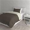 Italian Bed Linen Natural Color Parure Copri Piumino, 100% Cotone, Marrone/Panna, Singolo, 2 unità