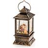 Konstsmide - Lanterna LED con palla di vetro e neve, plastica, Scena di Babbo Natale., Small 22cm
