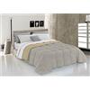 MB HOME ITALY Trapunta invernale DoubleFace Piazza e Mezza ELEGANT, Made in Italy - Piumino Reversibile Bicolore in Morbida Microfibra 300gr/mq - Piumone Lavabile in Lavatrice GrigioChiaro/Panna