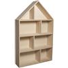 Rayher Bacheca Portaoggetti a Forma di Casa, Legno FSC, 8 scomparti, 30 x 50 x 8 cm